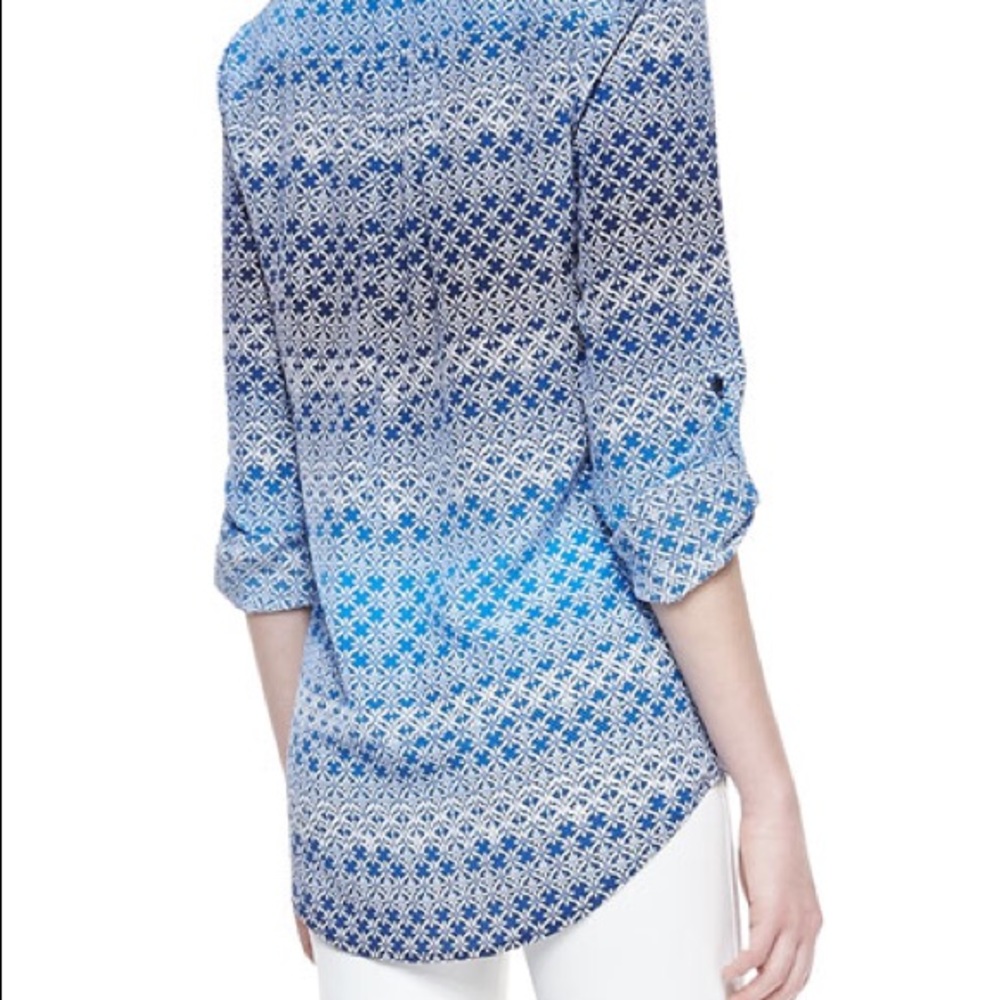 DVF Gilmore Printed Long Sleeve Blouse